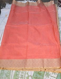 Elegant Peach Saree