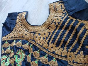 Embroidered Navy Blue Blouse