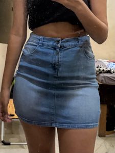 Classic Blue Denim Mini Skirt