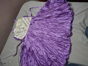 Exquisite Lavender Halter Cape Dress