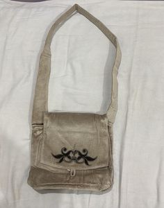Velvet Crossbody Bag with Embroidery