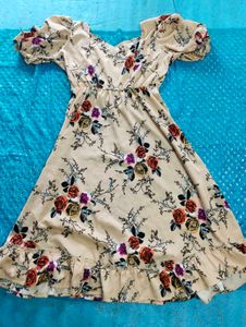 Floral Print Short Sleeve Casual Dress