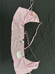 Pink Satin Halter Top