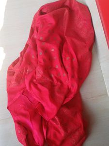 Elegant Black gown with Red Dupatta