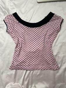 Cute Pink Polka Dot Top