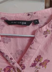 Pink Floral Print Tunic Top by Melange