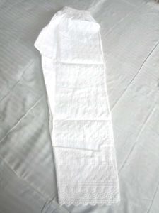 White Chikan Fabric Cotton Plazo