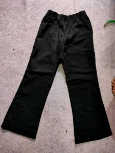 Embroidered Black Wide Leg Pants for girls