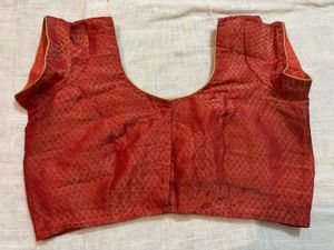 Elegant Red &amp; Gold Embroidered Saree