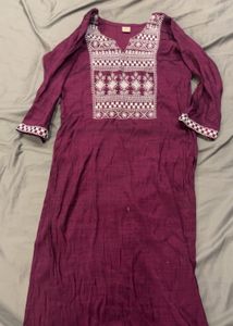 Embroidered Cotton Kurta