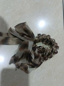 Chic Hair Scarf with Beaded Detail