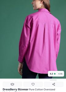 Dark Pink Oversized Cotton Shirt