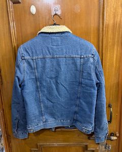 Primark Denim Jacket with Shearling Collar M