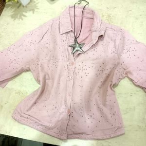 pinteresty crop Button-Up Shirt