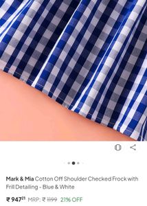 Blue Gingham Cold Shoulder Dress