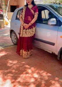 Beautiful Embilished Saree With Pearl