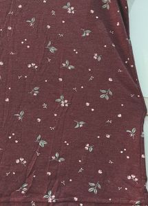 Maroon Floral Print T-Shirt