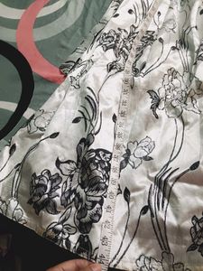 Elegant Black &amp; White Floral Gown