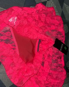 Hot Pink Lace Crop Top