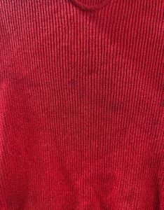 Sparkly Red Collared Long Sleeve Top