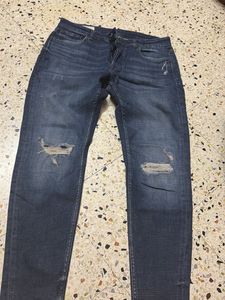 Stylish Ripped Blue Denim Jeans
