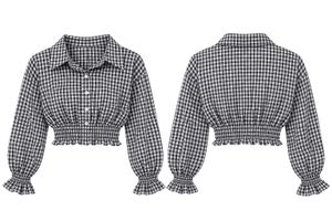 Cute Gingham Cropped Shirt