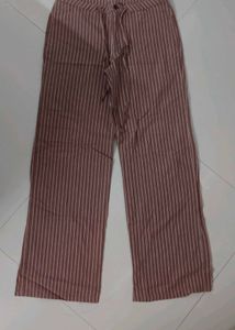 low waist Striped Linen Pants