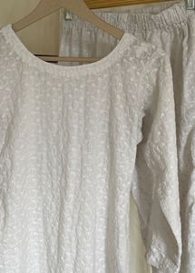 White Chikankari Kurta Set