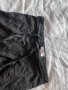Black Tie-Waist Linen Shorts