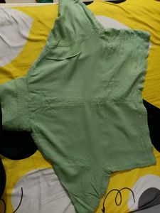 Trendy Green Cropped Shirt