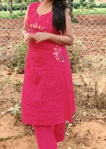 Pink Embroidered Kurta Set