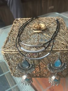 3 layered Neckpiece ,Jhumka Earrings