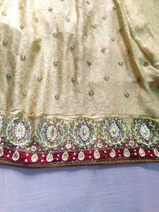 Handstitched Beautiful Golden Lehenga Skirt ✨