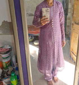 Kurta Pajama Net Jacket