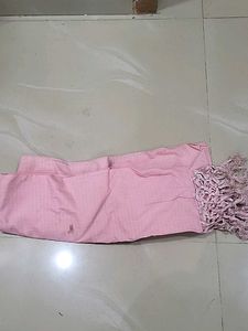 Pink Dupatta with Tassels