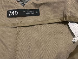 Zara High-Waisted Beige Darted Trousers