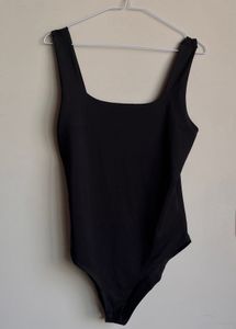 Black Square Neck Bodysuit