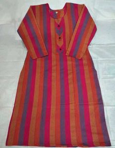 Vibrant Striped Kurta Set with Dupatta