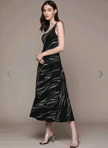 Black And White Macy's Alfani Dress Midi