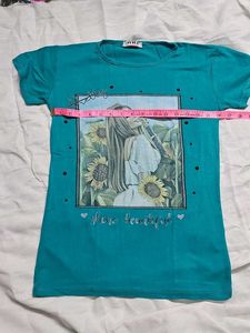 Teal Graphic Tee - Sunflower Girl
