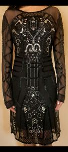 Sheer Black Embroidered Dress