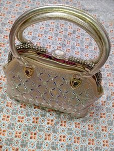 ✨Elegant Champagne Gold Crystal Party Handbag✨