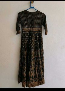 Elegant Olive &amp; Gold Ethnic Gown