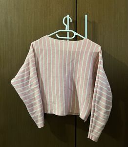 Striped Long Sleeve Crop Top