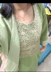 Elegant Green Silk Kurta Set with Dupatta