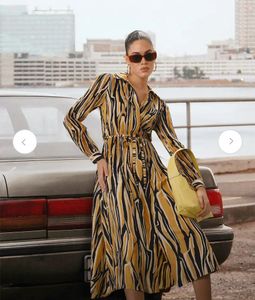 Mango Stylish Long Sleeve Print Dress