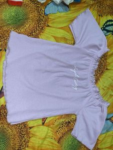 Cute Off-Shoulder "Angel Energy" Top