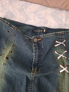 Vintage Embellished Denim Skirt