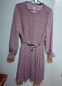 Combo: Polka Dot Dress and Crochet top🤎🩶