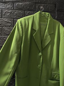 Lime Green Single-Breasted Blazer
